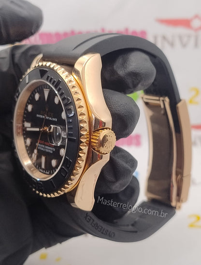 Rolex Yatch Master Rosê Pulseira borracha 40mm