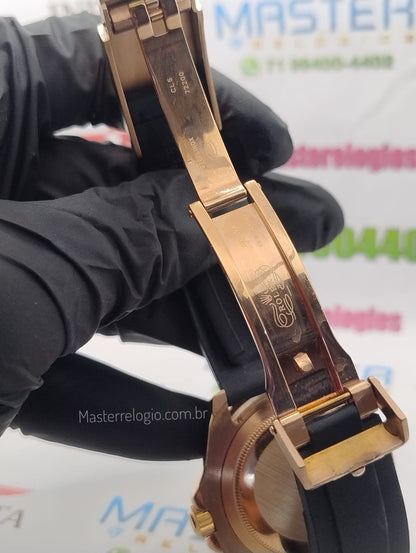 Rolex Yatch Master Rosê Pulseira borracha 40mm