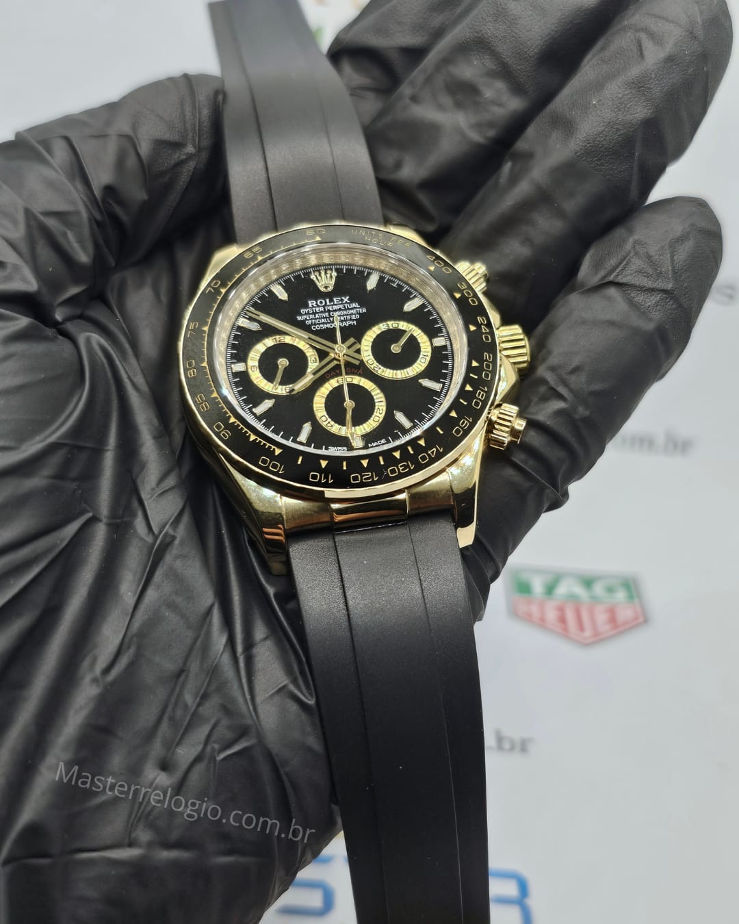 Rolex Daytona Pulseira preta Base eta