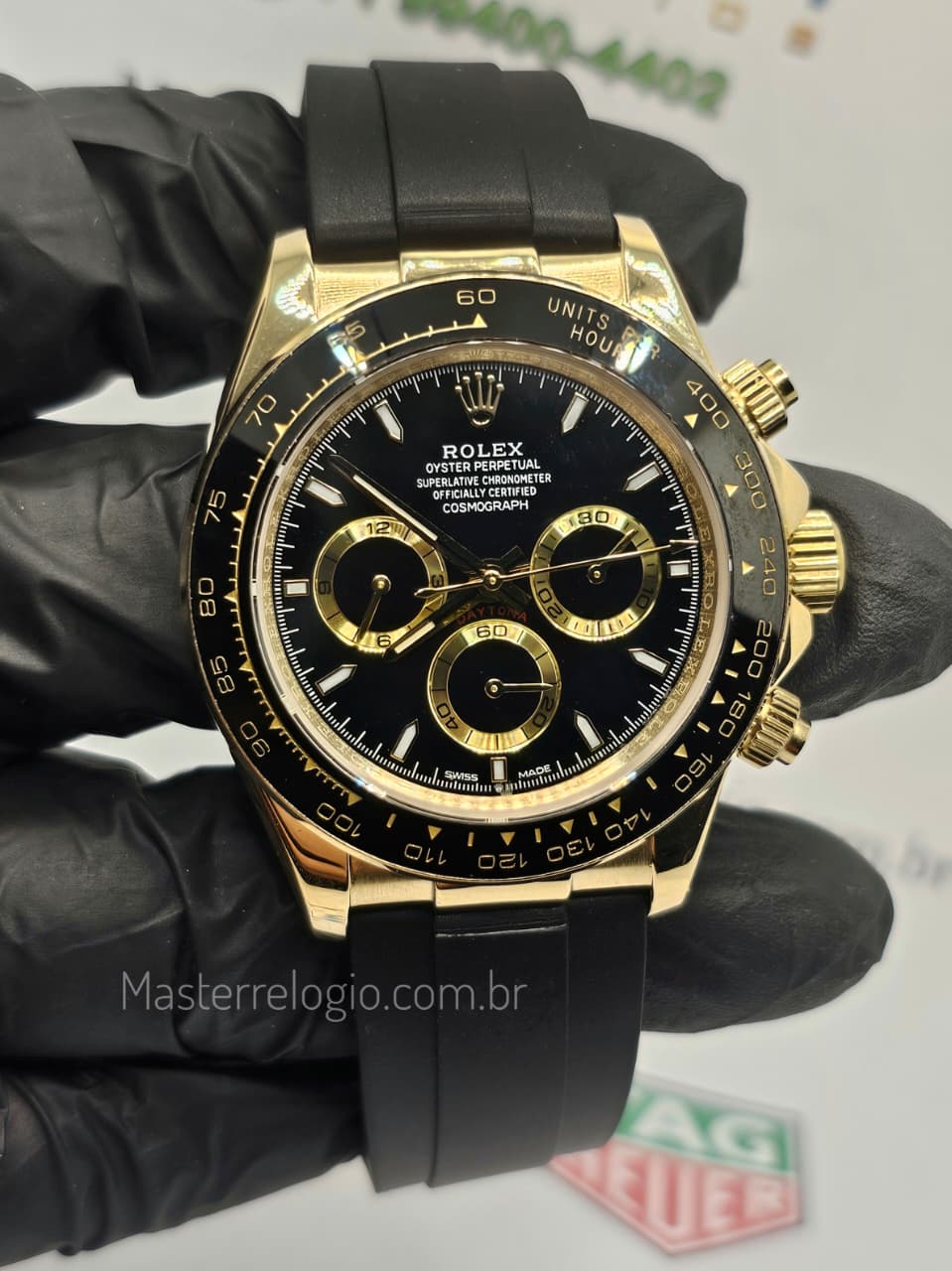 Rolex Daytona Pulseira preta Base eta