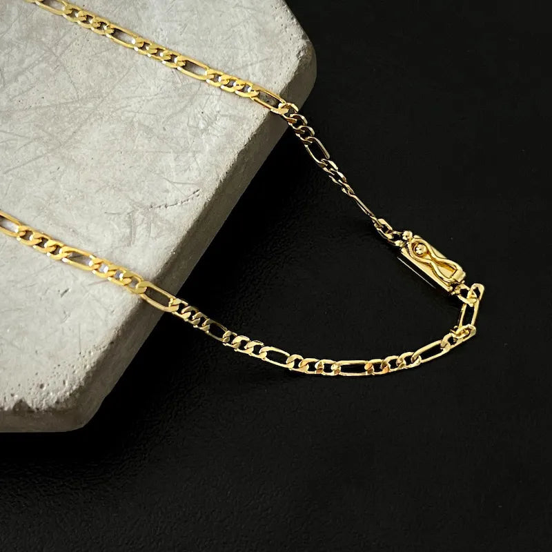 Corrente 3 por 1 2,3mm (Fecho Gaveta) (Banho Ouro 24K)