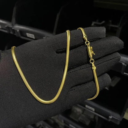 Corrente Rabo de Rato Chapada 3mm (Fecho Canhão) (Banho Ouro 24k)