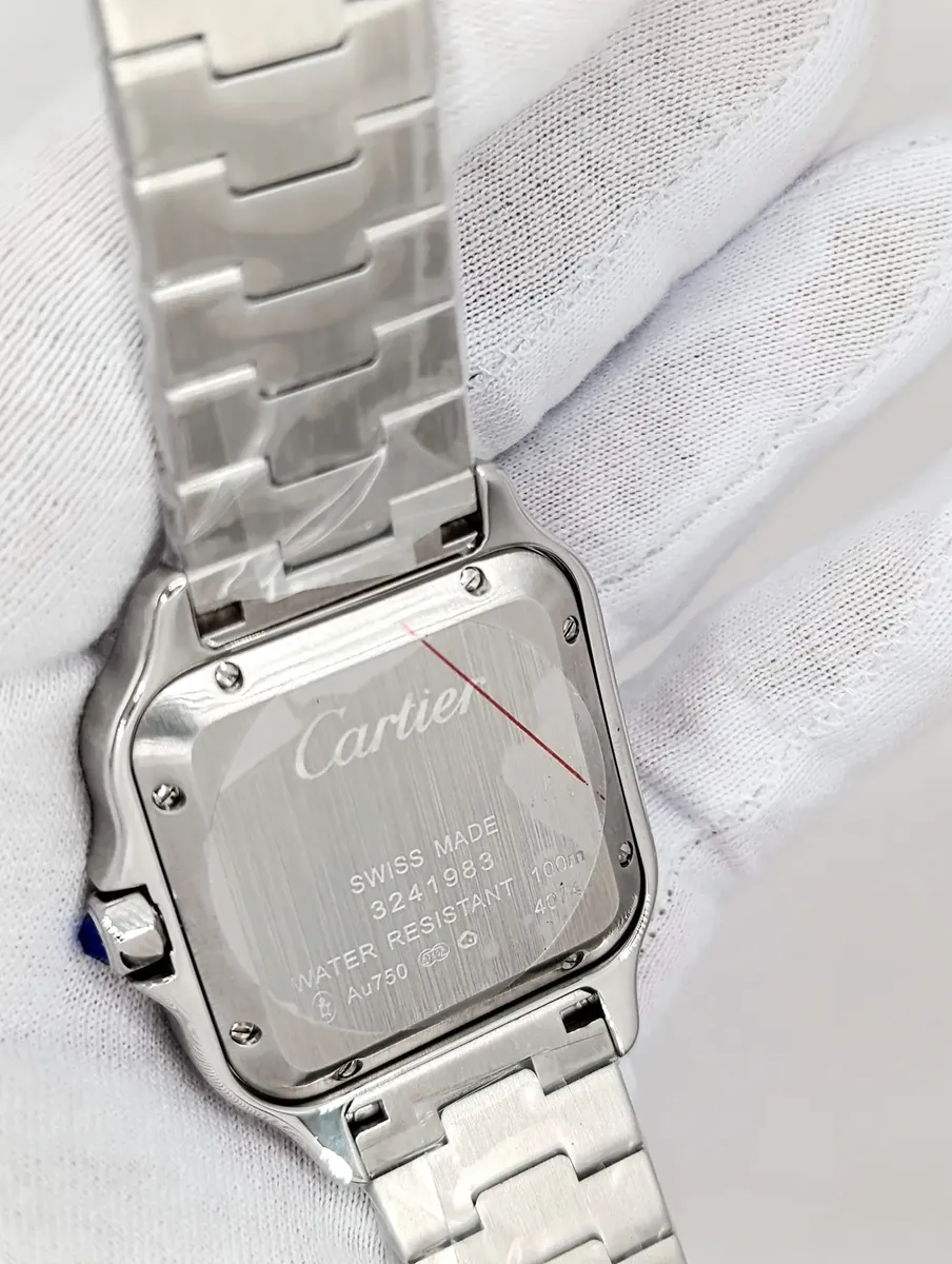 Cartier Santos Gold Bezel Base Eta Engate Rapido