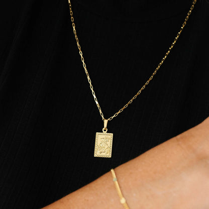 Pingente Placa São Jorge P (2,5cmX1,4cm) (Banho Ouro 24k)