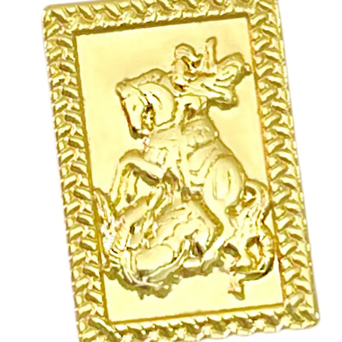 Pingente Placa São Jorge P (2,5cmX1,4cm) (Banho Ouro 24k)