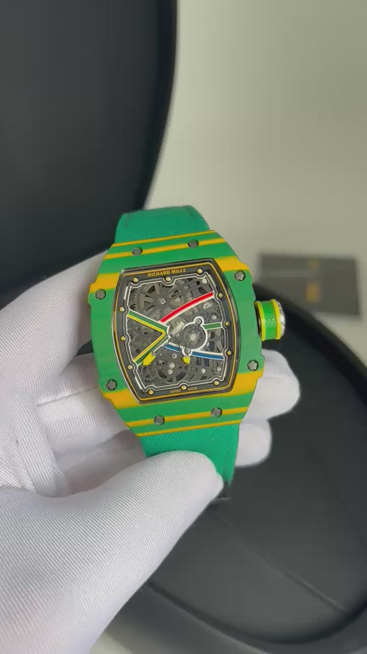 Richard Mille RM 67-02 Ceramica Velcro Cx Alta Verde Amarelo