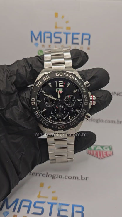 Tag Heuer F1 Aço Preto Com Prata