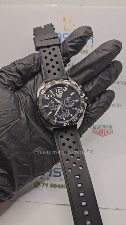 Tag Heuer F1 Caz1010 46mm Aço Pulseira preta