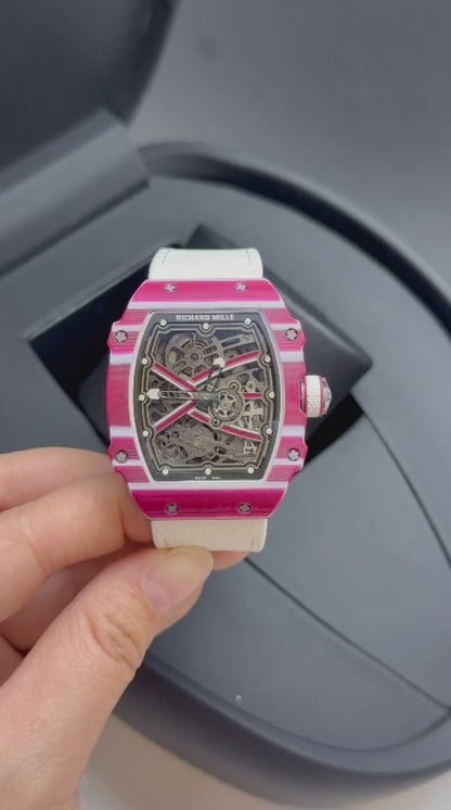 Richard Mille 67-02 Fino 37g fibra de carbono automatico Rosa
