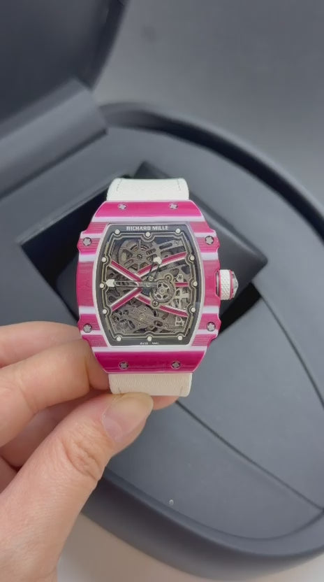 Richard Mille 67-02 Fino 37g fibra de carbono automatico Rosa