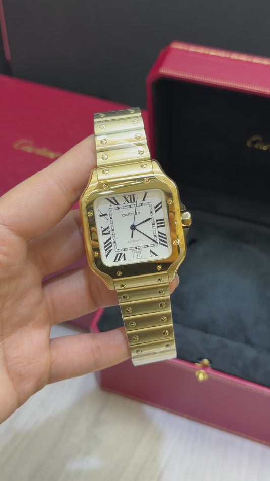Cartier Santos Dourado Base Eta Engate Rapido