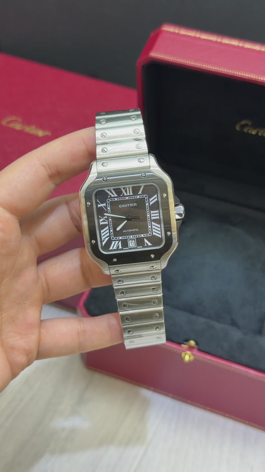 Cartier Santos Bezel e M Preto  Base Eta Engate Rapido