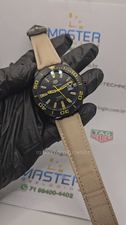 Tag Heuer Aquaracer Preto Nylon Bege