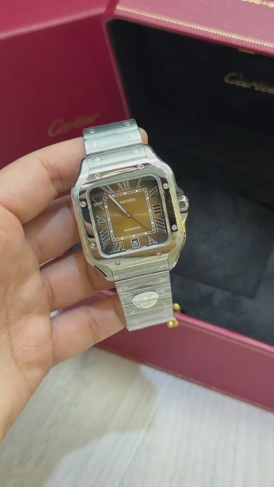 Cartier Santos Marrom Base Eta Engate Rapido