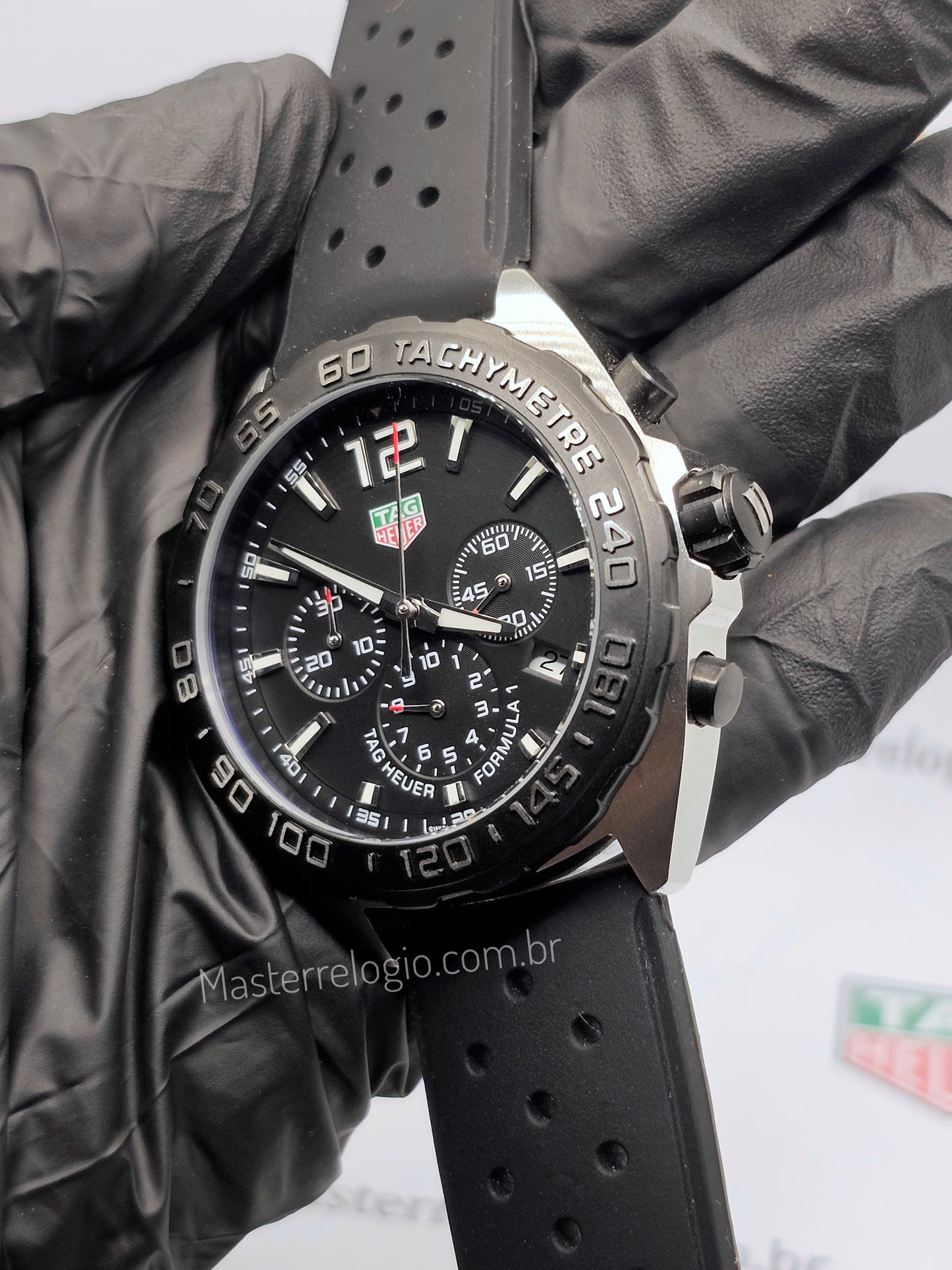 Tag Heuer F1 Cronógrafo pulseira borracha