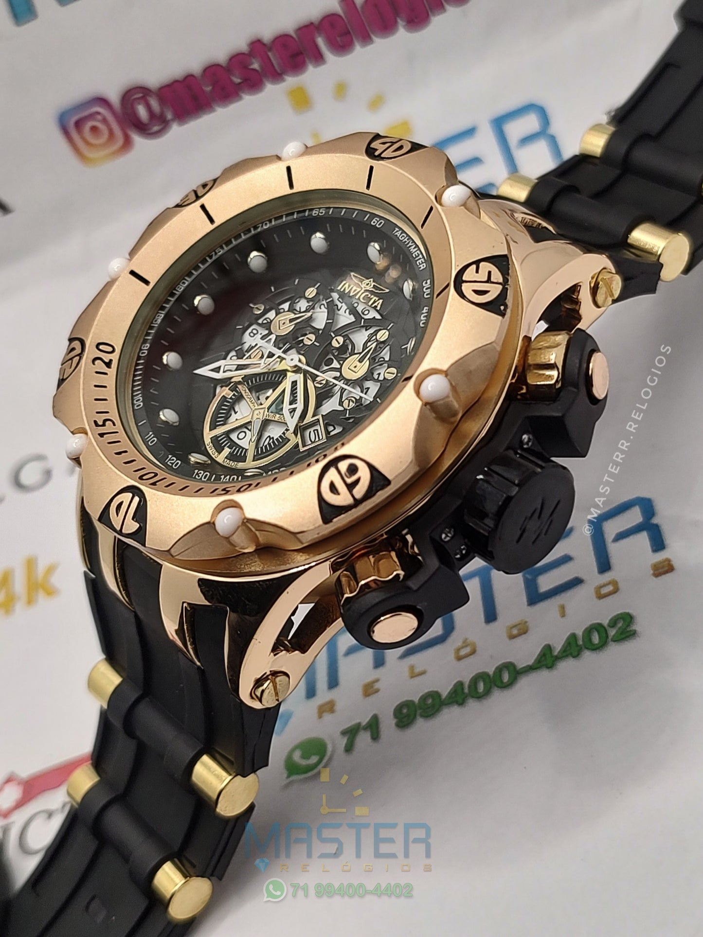 Invicta Hibrid pulseira borracha AA