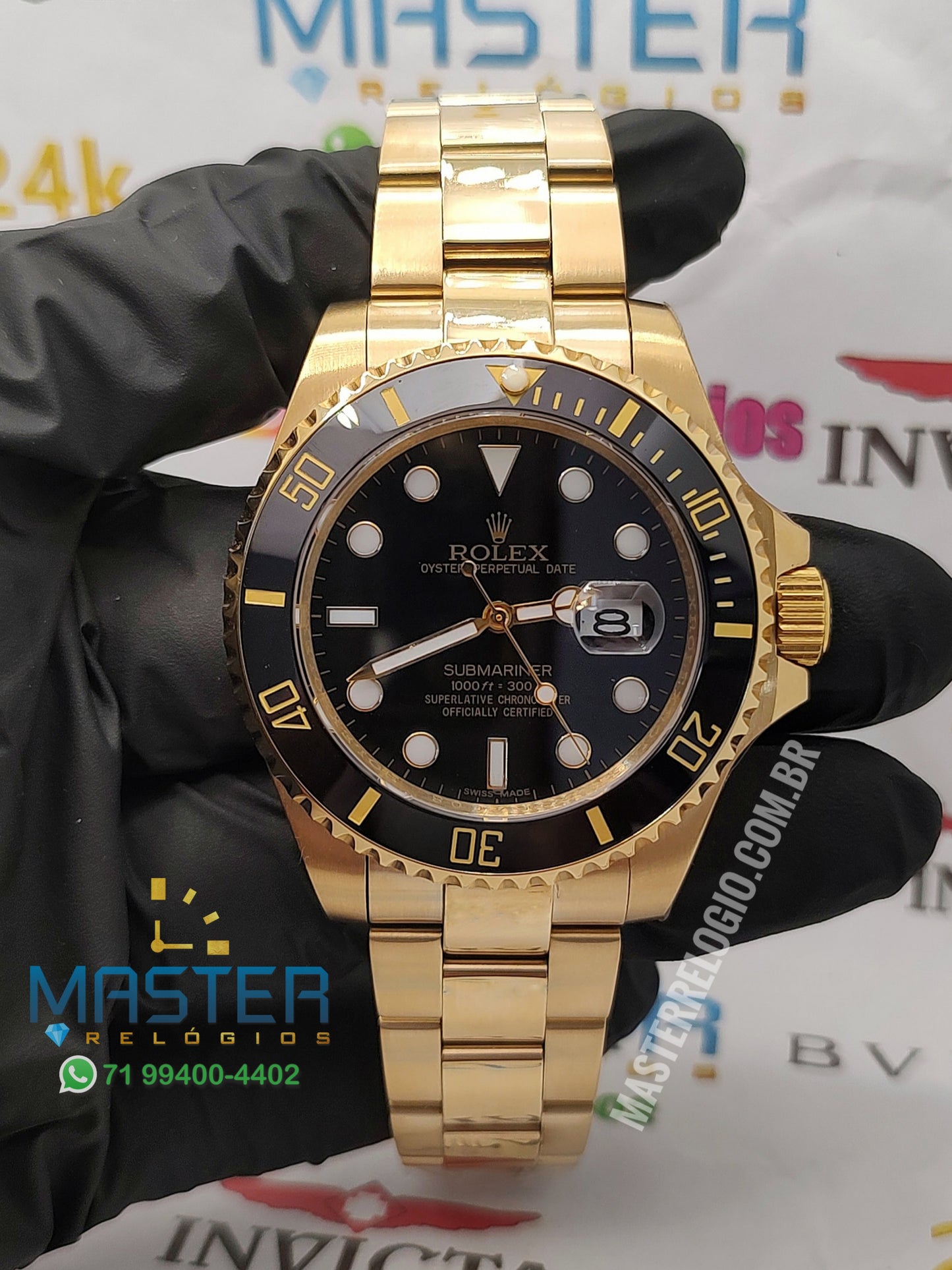 Rollex Submariner Dourado 44mm