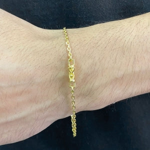 Pulseira Cadeado 2mm (Fecho Canhão) (Banho Ouro 24k)