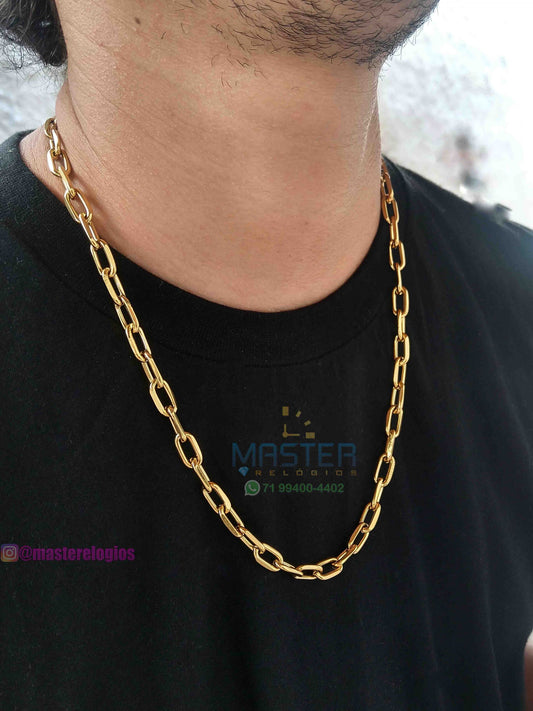 Corrente Cartier Boleada Laminada 7mm banhada a 10 milesimos de ouro 18k 60cm