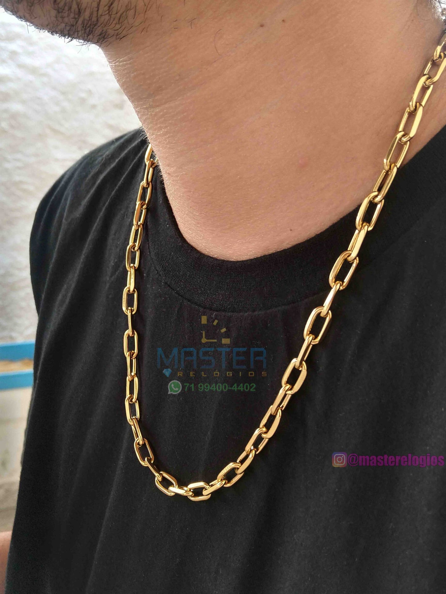 Corrente Cartier Boleada Laminada 7mm banhada a 10 milesimos de ouro 18k 60cm