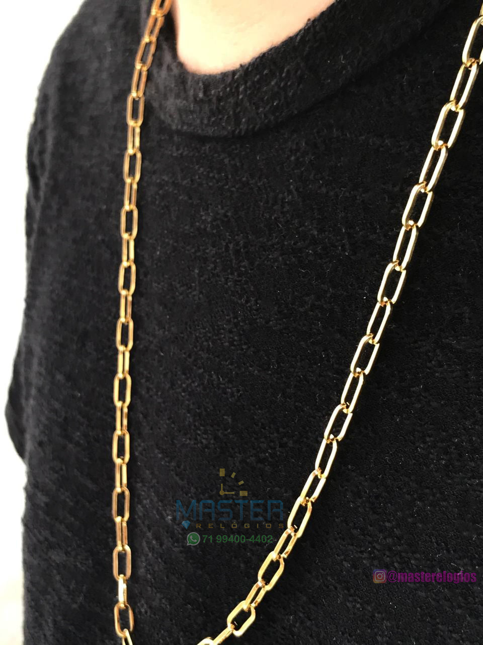 Corrente Cartier alongada oca banhada a 10 milésimos de ouro 18k envernizada