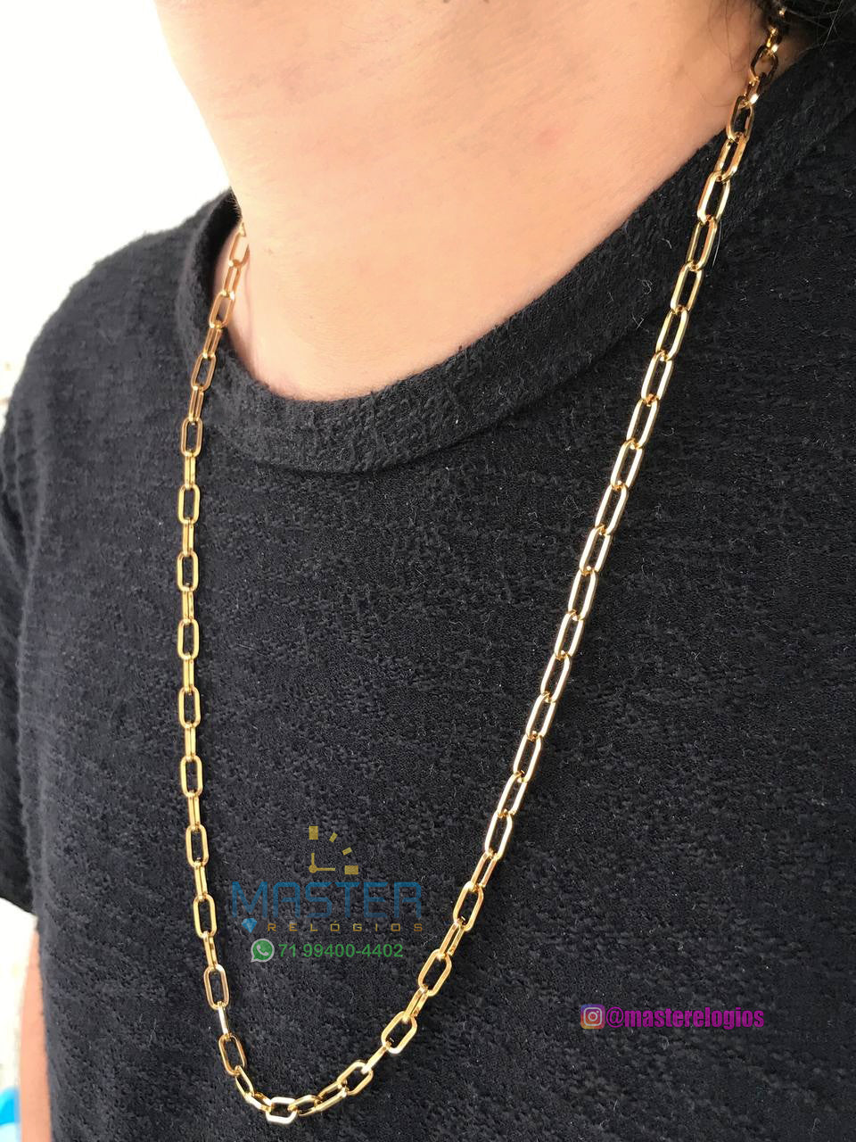 Corrente Cartier alongada oca banhada a 10 milésimos de ouro 18k envernizada