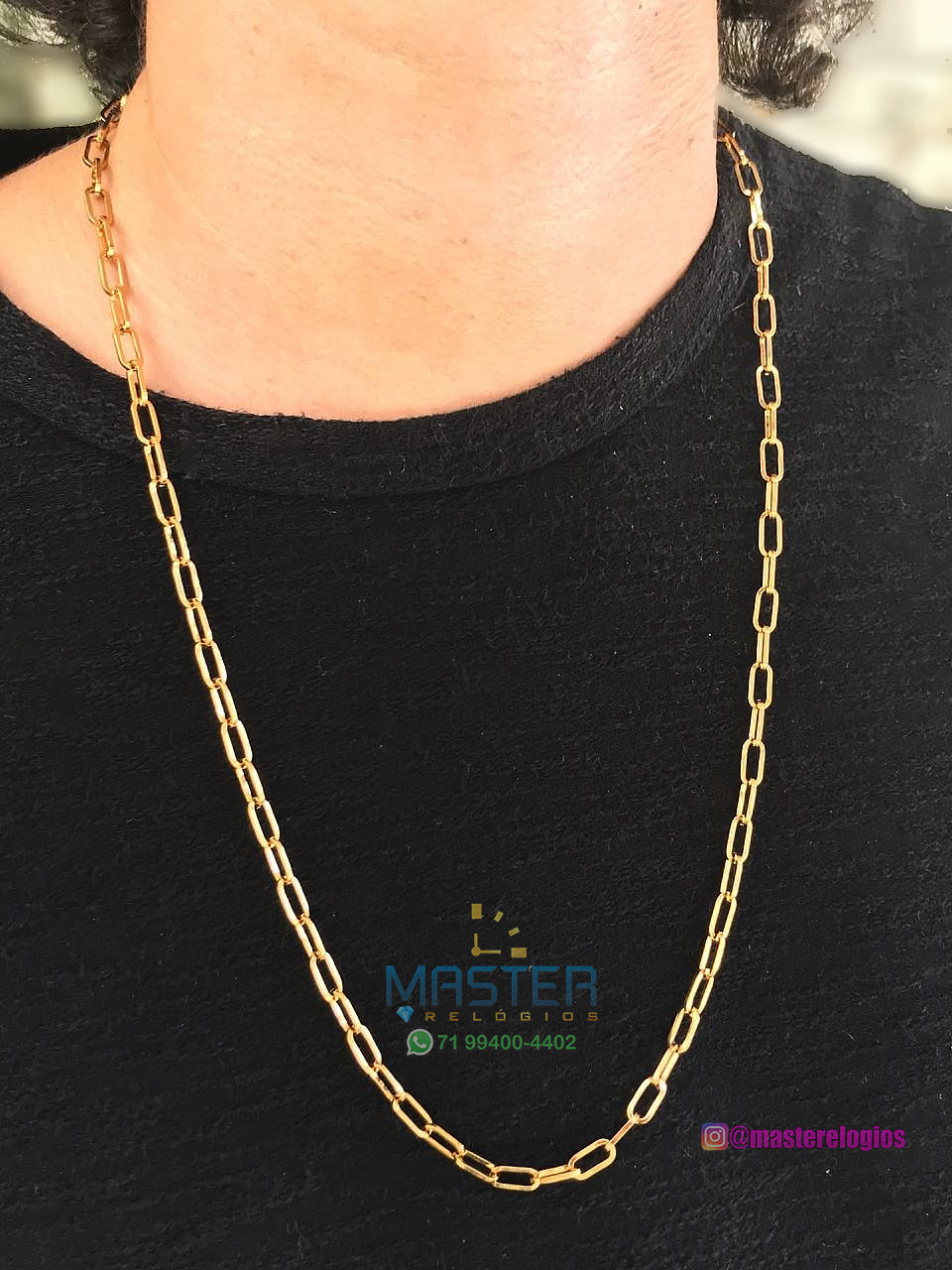 Corrente Cartier alongada oca banhada a 10 milésimos de ouro 18k envernizada