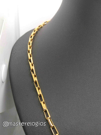 Corrente cartier 3x2mm boleada banhada a 10 milesimos de ouro 18k 70cm