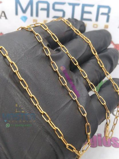 Corrente cartier redonda fininha banhada a 10 milesimos de ouro 18k 70cm
