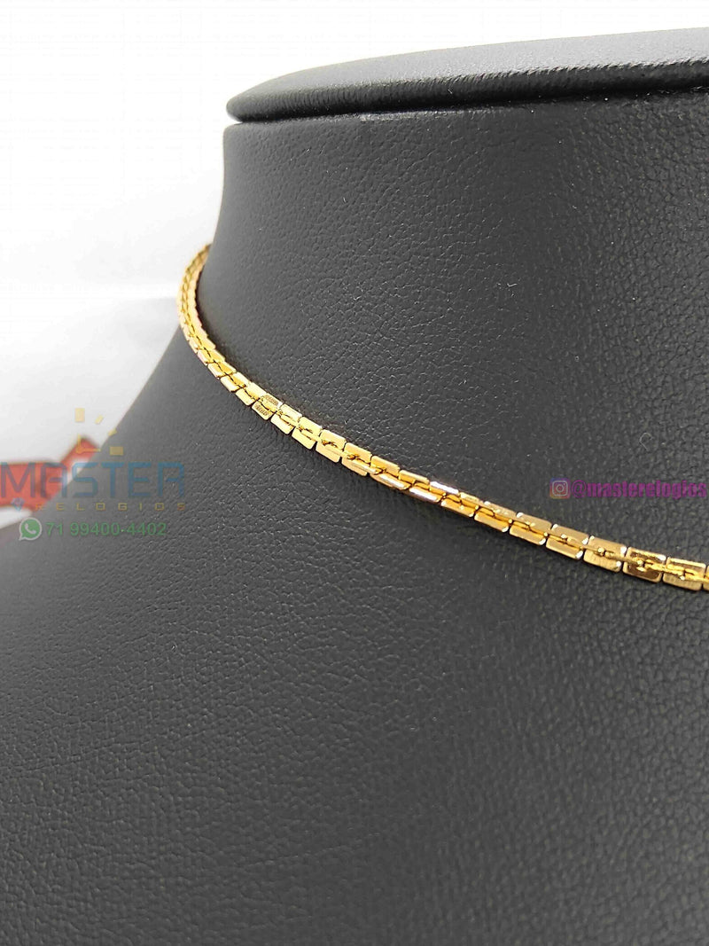 Corrente Cartier Gilete fina banhada a 10 milesimos de ouro 18k 70cm