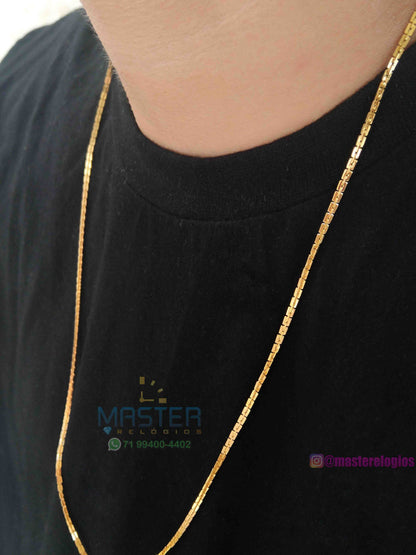 Corrente Cartier Gilete fina banhada a 10 milesimos de ouro 18k 70cm