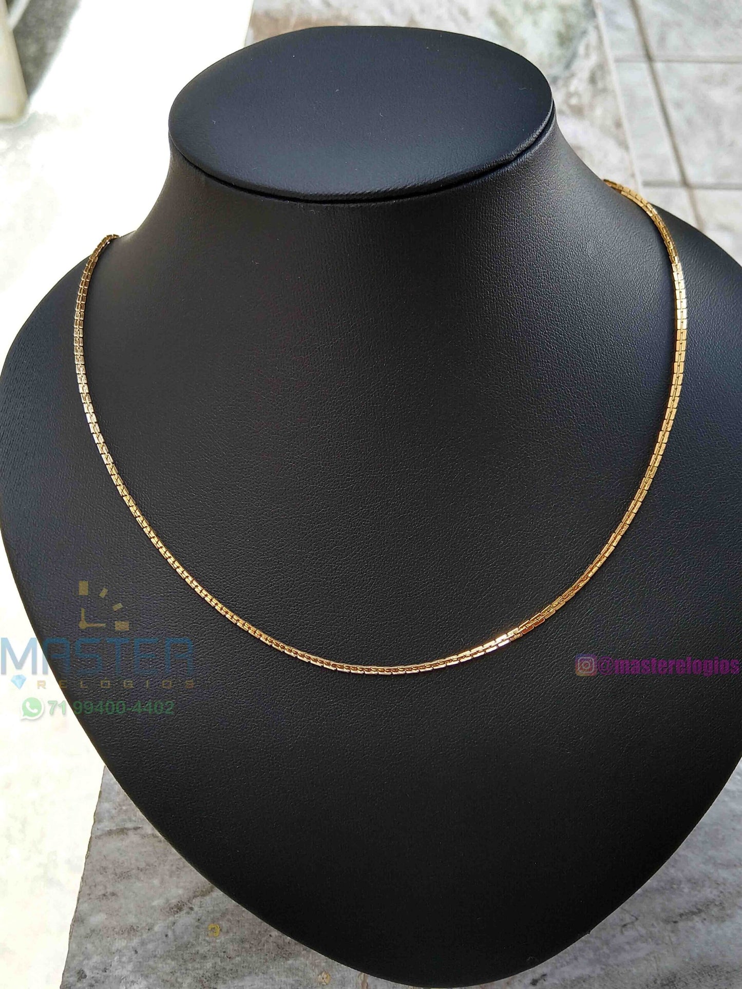 Corrente Cartier Gilete fina banhada a 10 milesimos de ouro 18k 70cm