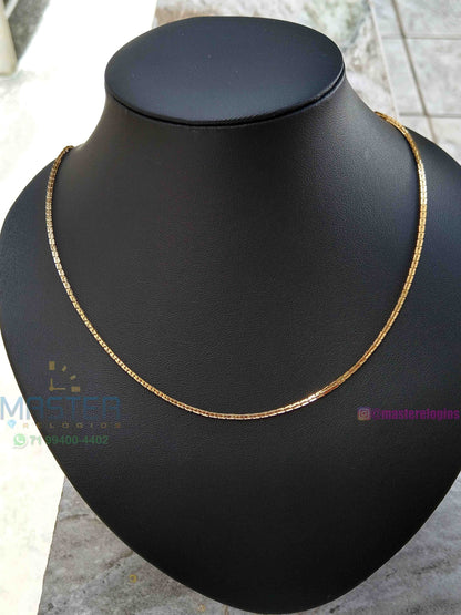 Corrente Cartier Gilete fina banhada a 10 milesimos de ouro 18k 70cm