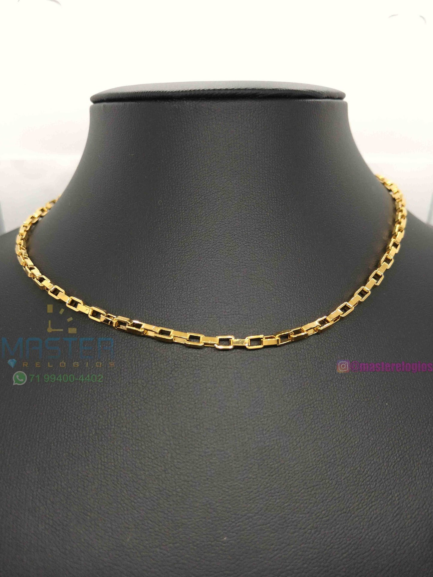 Cartier quadrada media banhada a 10 milésimos de ouro 18k 70cm