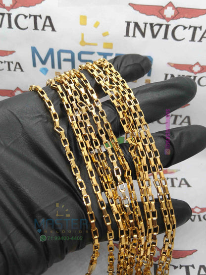 Cartier quadrada media banhada a 10 milésimos de ouro 18k 70cm