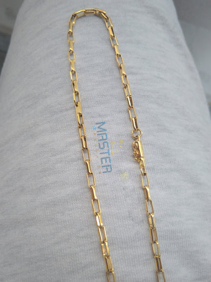 Corrente cartier 3x2mm boleada banhada a 10 milesimos de ouro 18k 70cm