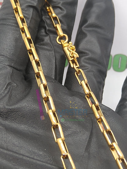 Corrente cartier 3x2mm boleada banhada a 10 milesimos de ouro 18k 70cm