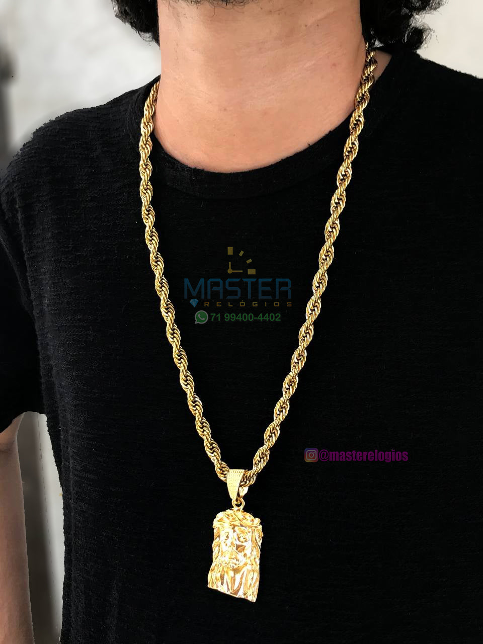 Cordão Bahiano 13mm 106g  70cm banhada a 10 milésimos de ouro 18k