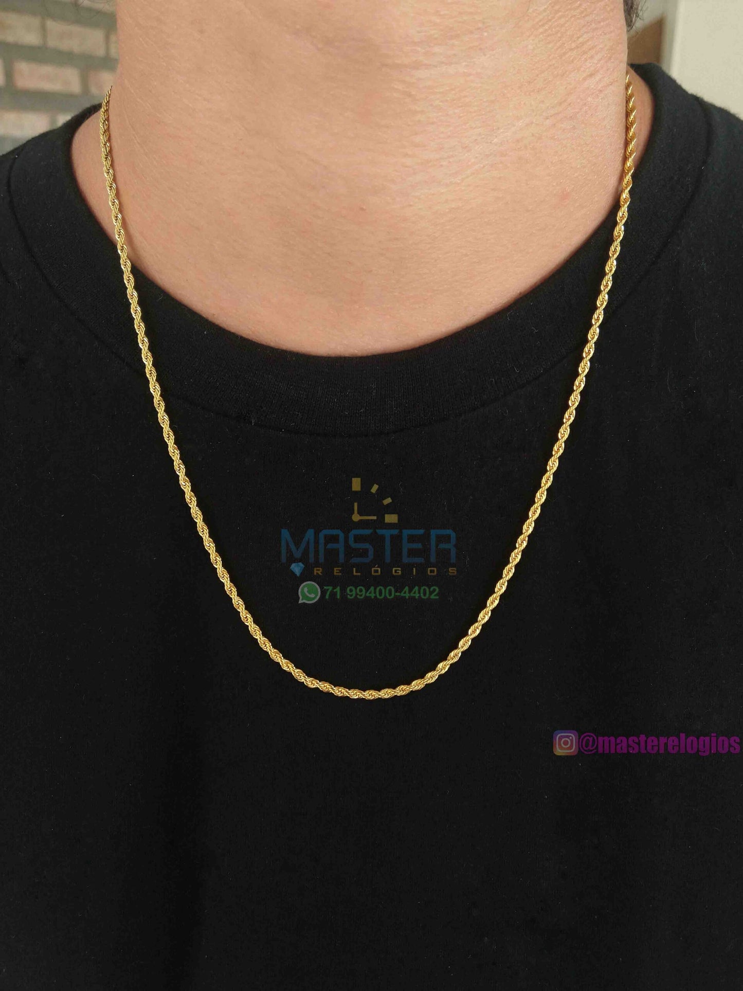 Cordão Bahiano 2mm Fino banhado a 10 milésimos de ouro 18k 70cm