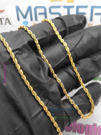 Cordão Bahiano 2mm Fino banhado a 10 milésimos de ouro 18k 70cm