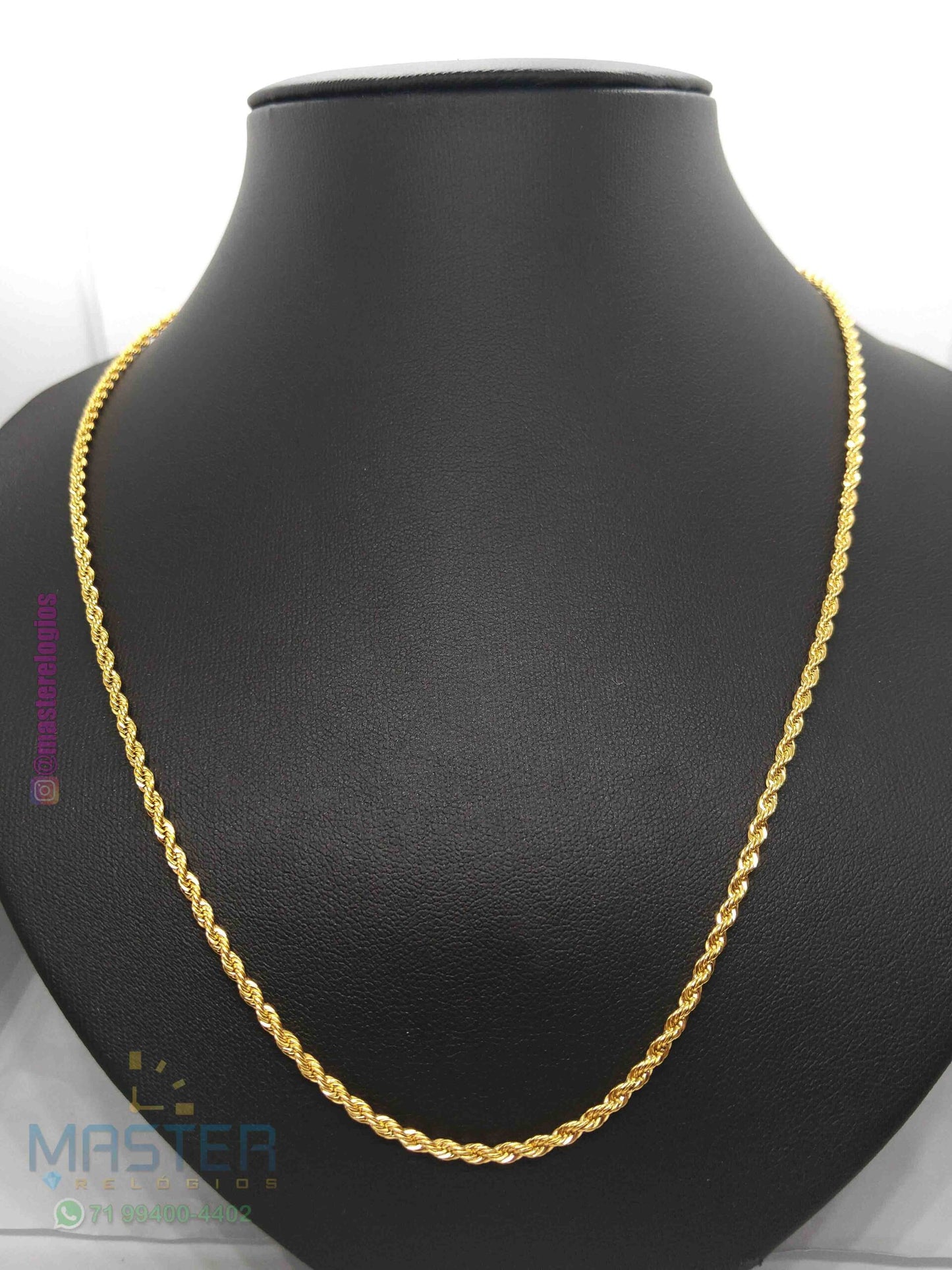 Cordão Bahiano 2mm Fino banhado a 10 milésimos de ouro 18k 70cm