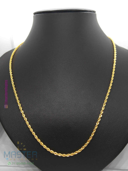 Cordão Bahiano 2mm Fino banhado a 10 milésimos de ouro 18k 70cm