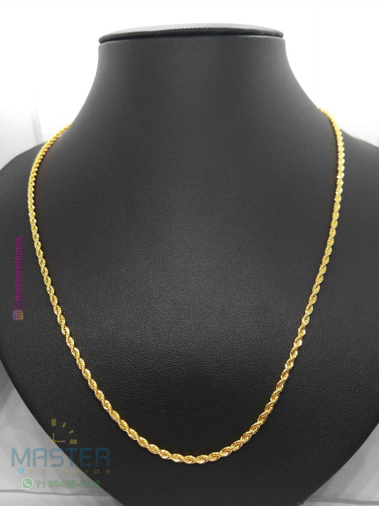 Cordão Bahiano 2mm Fino banhado a 10 milésimos de ouro 18k 70cm
