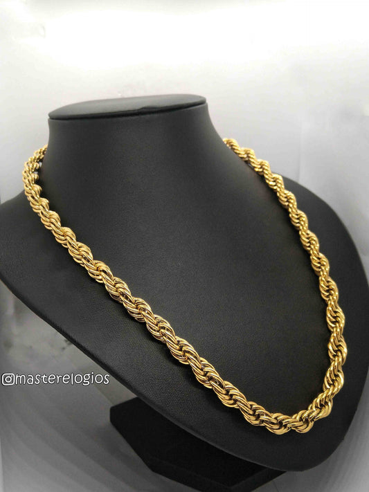 Cordão Bahiano 13mm 106g  70cm banhada a 10 milésimos de ouro 18k