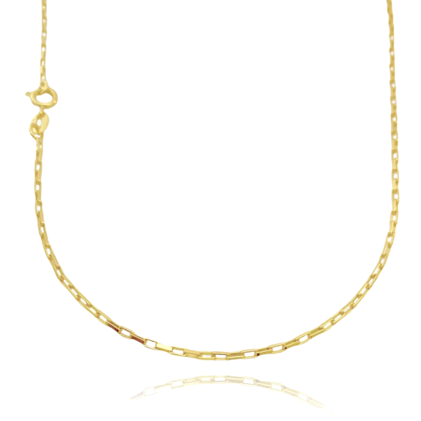 Corrente Cubinho 1,5mm 70cm + Pingente Crucifixo (Banho Ouro 24K)