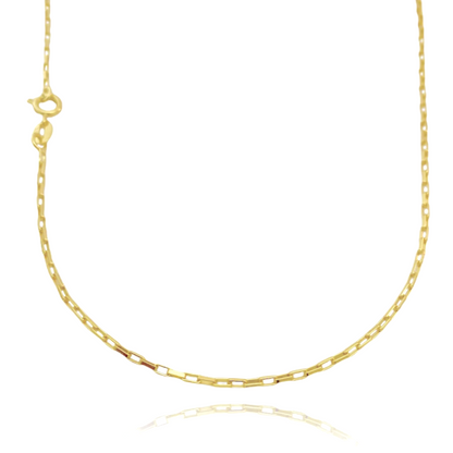 Corrente Cubinho 1,5mm 70cm + Pingente Crucifixo (Banho Ouro 24K)