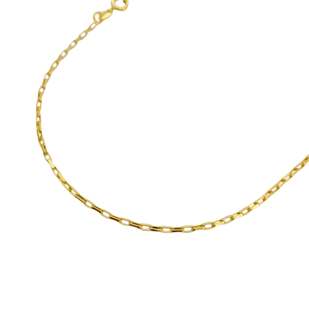 Corrente Cubinho 1,5mm 70cm + Pingente Crucifixo (Banho Ouro 24K)