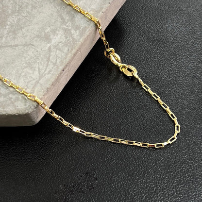 Corrente Cubinho 1,5mm 70cm + Pingente Crucifixo (Banho Ouro 24K)