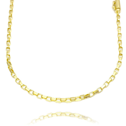 Corrente Cartier Cubinho 2,3mm 70cm (12g) (Fecho Canhão) (Banho Ouro 24K)