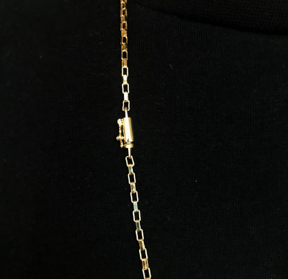 Corrente Cartier Cubinho 2,3mm 70cm (12g) (Fecho Canhão) (Banho Ouro 24K)